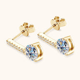 2ct Round Cut Moissanite Drop Earrings